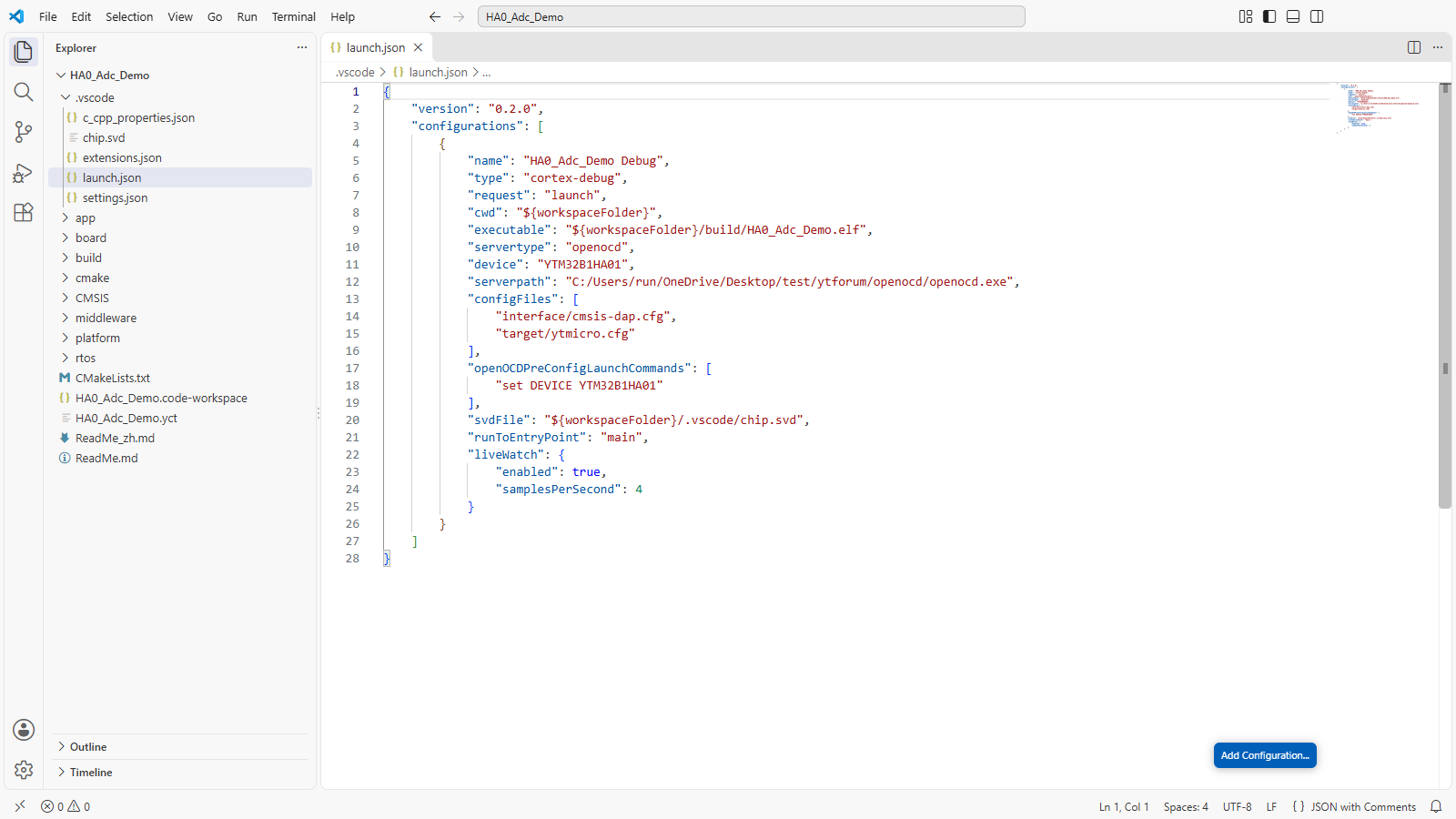launch.json 配置